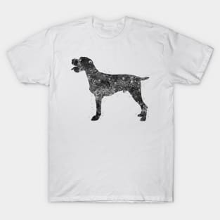 German wirehaired pointer dog black and white T-Shirt